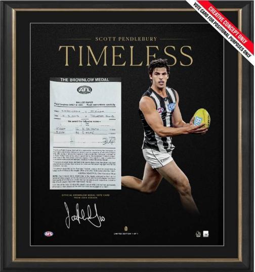 Scott Pendlebury 2013 Brownlow Vote Card Display