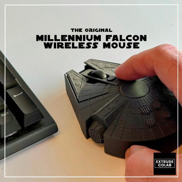 Star Wars Mouse Millennium Falcon Wireless Mouse Carbon Fibre Black with Box